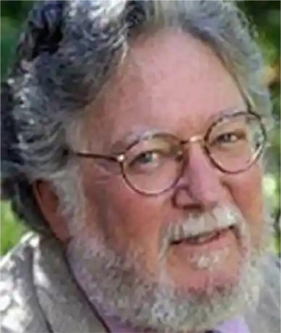 A man with long hair and glasses is wearing a gray beard.